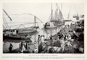 1934 Print Omdurman Beach Nile River Marketplace Sudan Africa Historical NGMA3
