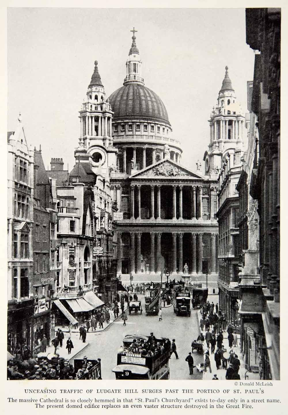 1934 Print Saint Paul Cathedral London England Architecture Historical NGMA3
