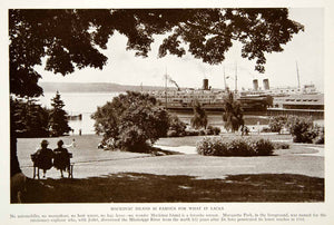 1934 Print Mackinac Island Michigan Lake Huron Historical Image Ship Boat NGMA3
