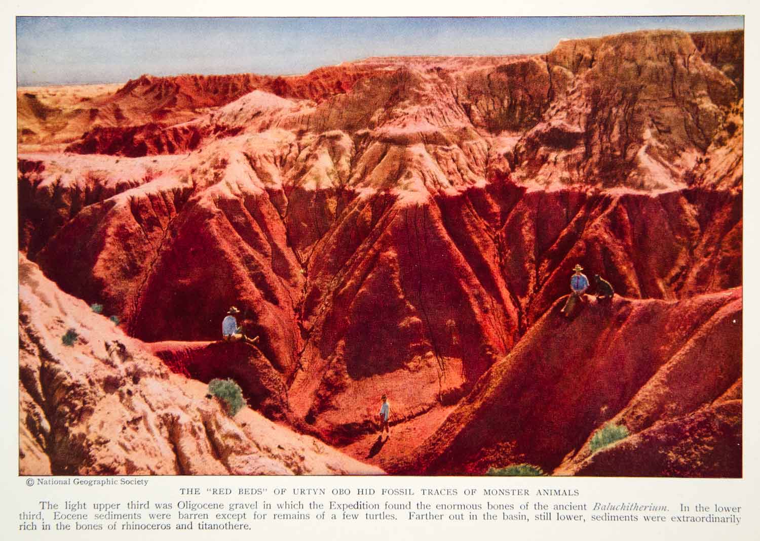 1933 Color Print Urtyn Obo Red Bed Gobi Desert Landscape Historical Image NGMA3