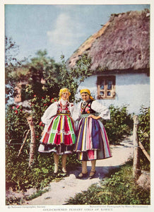 1933 Color Print Lowicz Poland Women Traditional Dress Historical Image NGMA3