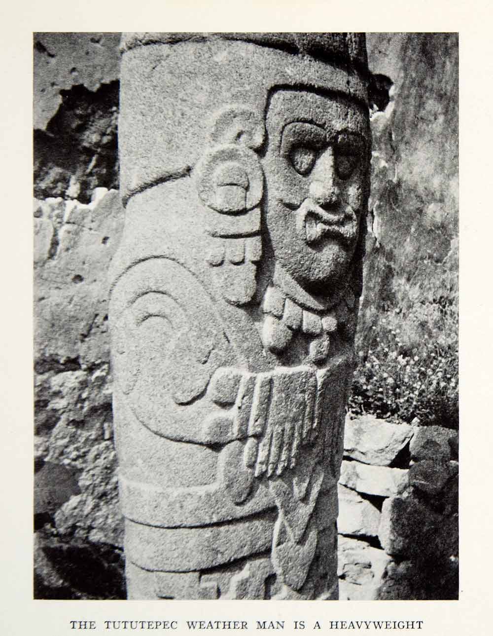 1934 Print Tutupepec Weather Man Rain God Idol Tlaloc Oaxaca Mexico Statue NGMA5