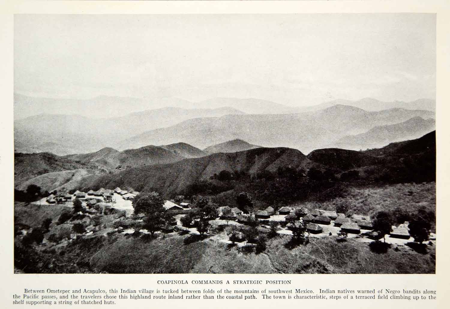 1934 Print Indian Village Coapinola Landscape Mexico Hut Civilization Home NGMA5