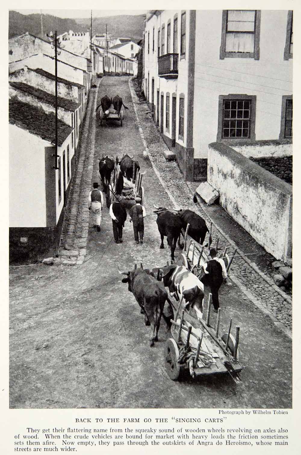 1935 Print Singing Squeaky Carts Angra do Heroismo Market Street Scene  NGMA5