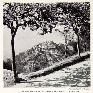 1935 Print Eze France Alpes Maritime Crag Historic Landmark Cityscape Road NGMA5