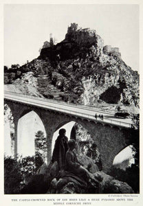 1935 Print Castle Eze France Eagles Nest Corniche Drive Road Bridge City NGMA5