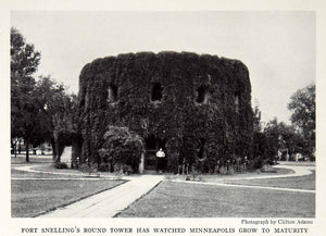 1935 Print Fort Snelling Round Tower Minneapolis Minnesota Growth Vines NGMA5