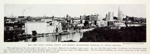 1935 Print State Capital Skyline St. Paul Minnesota Cityscape Twin Cities NGMA5