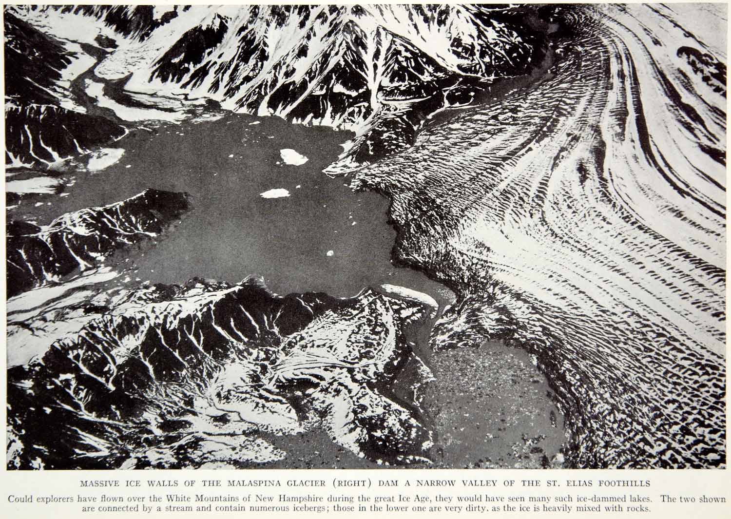 1935 Print Ice Walls Malaspina Glacier Valley St. Elias Foothills Alaska NGMA5