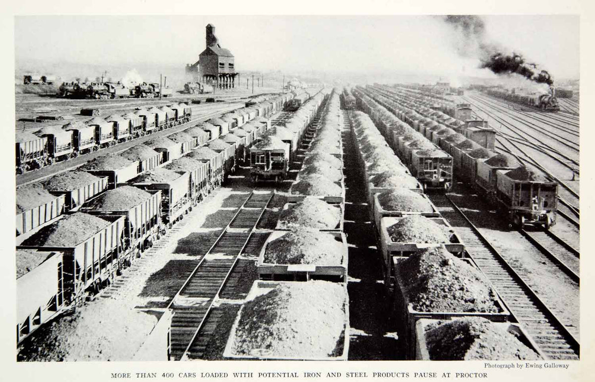 1935 Print Railroad Train Cars Iron Steel Duluth Minnesota Mesabi Rang ...