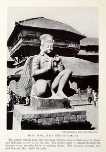 1935 Print Garuda Deity Man Bird Statue Monument Religion Creature Sun God NGMA5