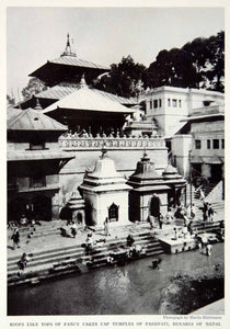 1935 Print Bagmati Pashpati Benares Nepal Cityscape Religious River Bather NGMA5