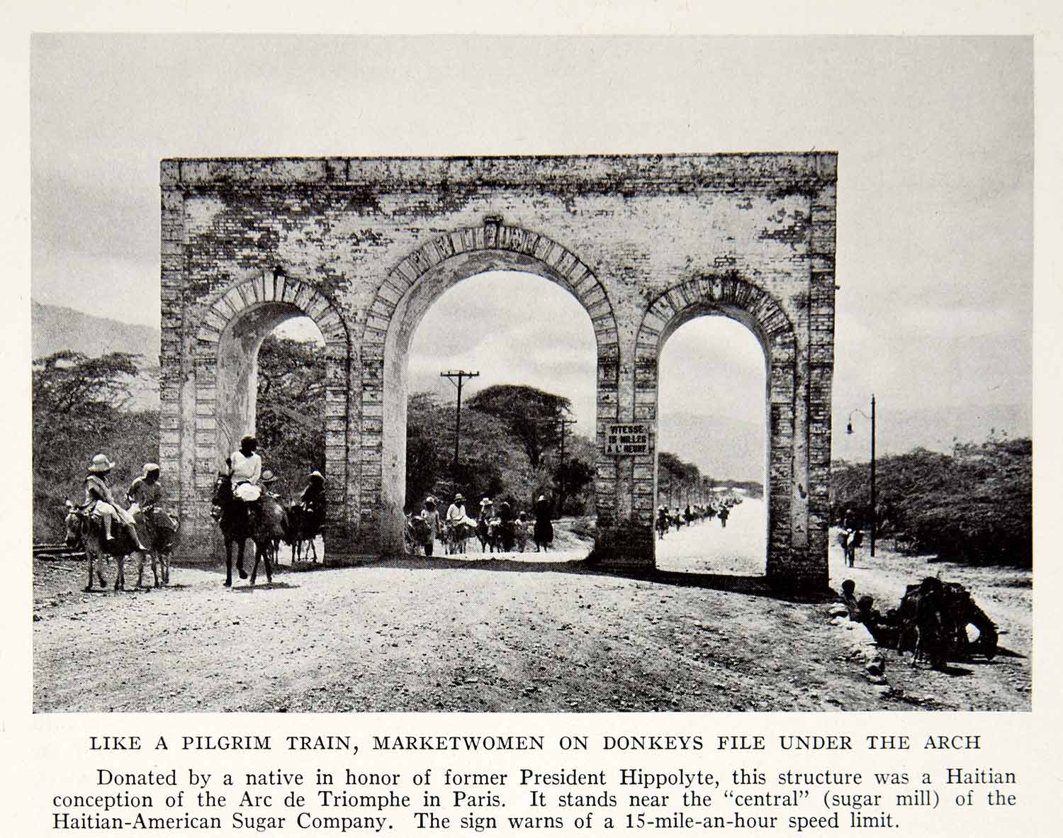 1934 Print Arc Archway Monument Donkey Train President Hippolyte Memorial NGMA5