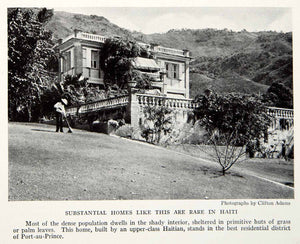 1934 Print Upper Class Haiti Port-au-Prince Wealthy Home House Yard Rake NGMA5