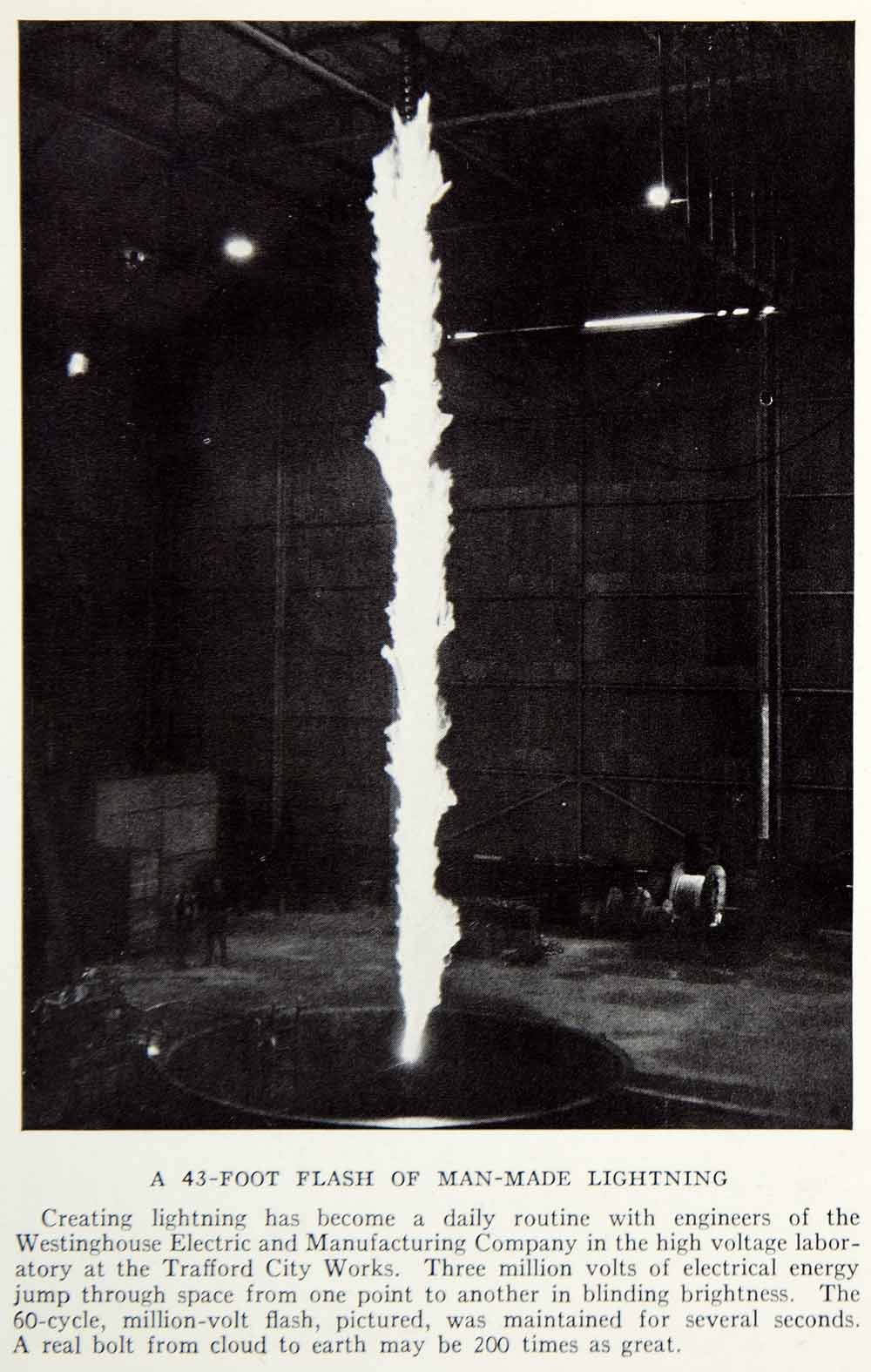 1935 Print Lightning Westinghouse Electric Manufacture Trafford City Works NGMA5
