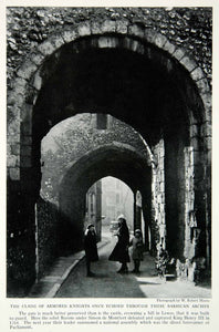 1935 Print Lewes England Barbican Arches Archway Barons Street Scene Kids NGMA5