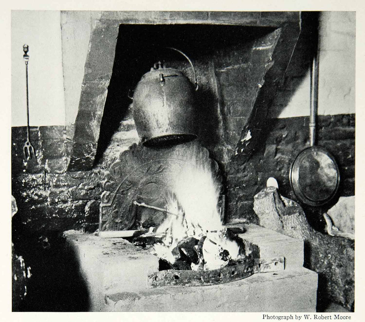 1935 Print Fireplace William Penn Stove Quaker Home Colonial Robert Mo ...