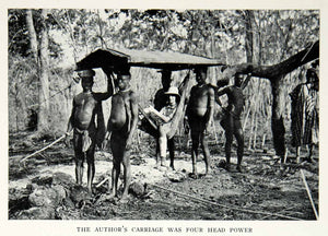 1935 Print Carriage Africa Native Tribal Transportation Head Hat Hammock NGMA5