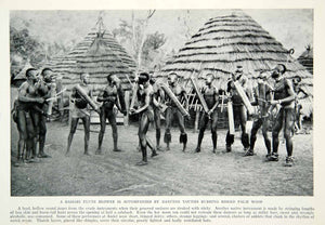 1935 Print Bassari Tribesmen Music Instrument Hut Jam Circle Dance Native NGMA5