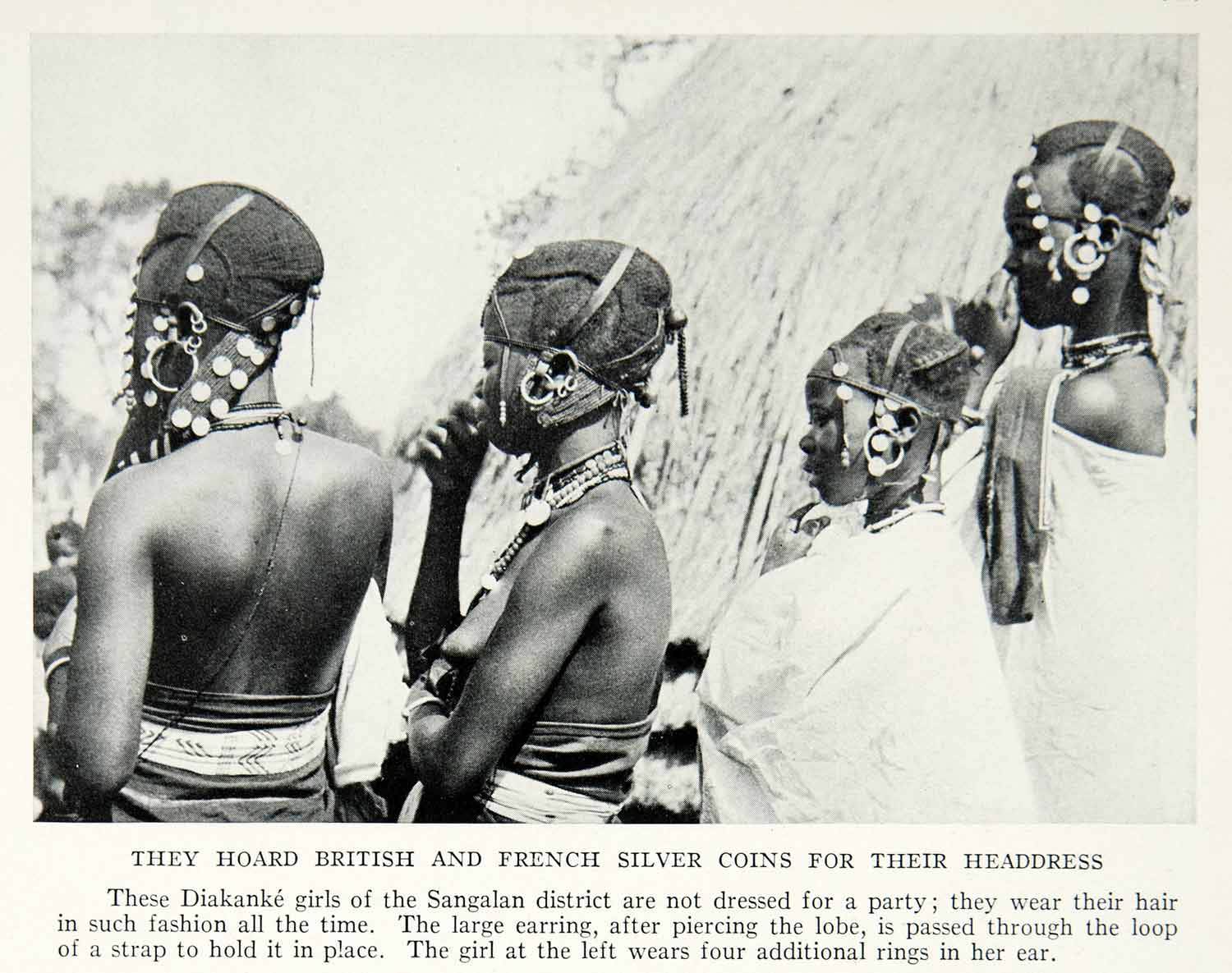 1935 Print Diakanke Sangalan Girls Native Hair Fashion Coins Guinea Tribe NGMA5