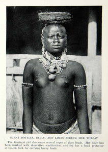1935 Print Portrait Koniagui Girl Fashion Costume Traditional Tribe Native NGMA5