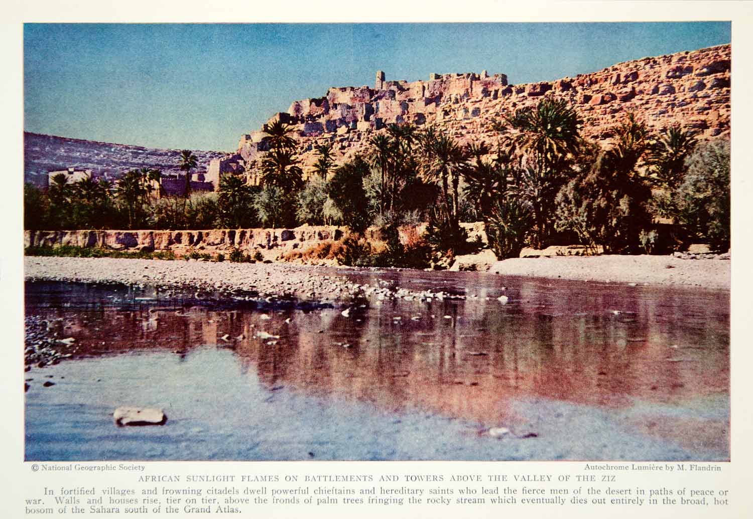 1935 Print Grand Atlas Morocco Africa Sahara Landscape Cityscape Ancient NGMA5