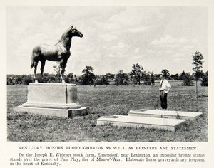 1934 Print Fair Play Horse Grave Joseph Widener Stock Farm Elmendorf Image NGMA6