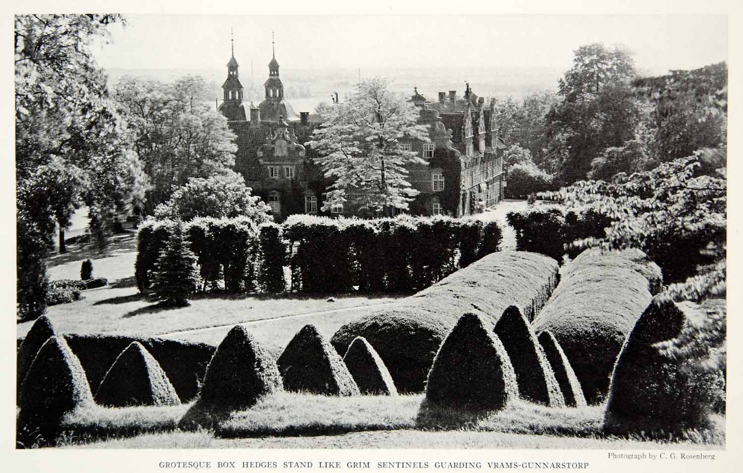 1934 Print Vrams Gunnarstorp Castle Sweden Architecture Scania Historical NGMA6