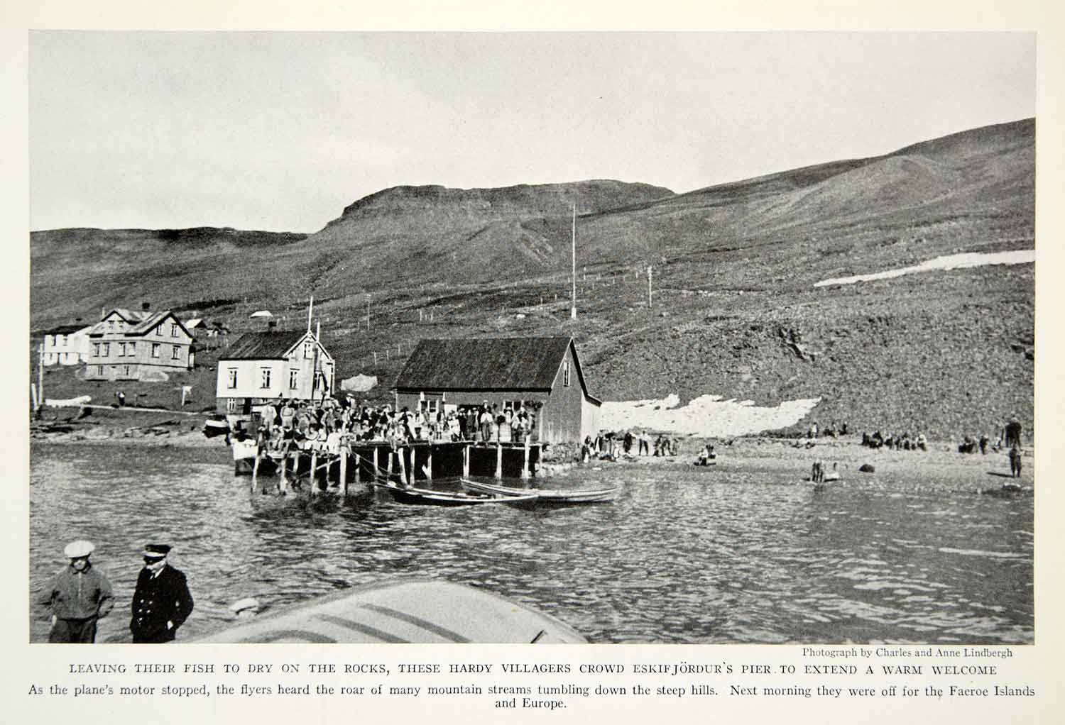 1934 Print Eskifjordur Iceland Pier Shoreline Coast Historical Image View NGMA6