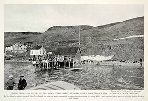 1934 Print Eskifjordur Iceland Pier Shoreline Coast Historical Image View NGMA6