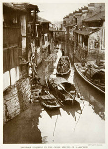 1934 Print Hangzhou China Canals Merchant Trade Boat Historical Image View NGMA6