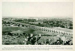 1934 Print Aqueduct Architecture Mexican Town Queretaro Historical Image NGMA6