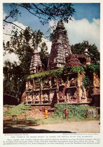 1934 Color Print Temple Seven Peaks Architecture Buddha Chiengmai Thailand NGMA6