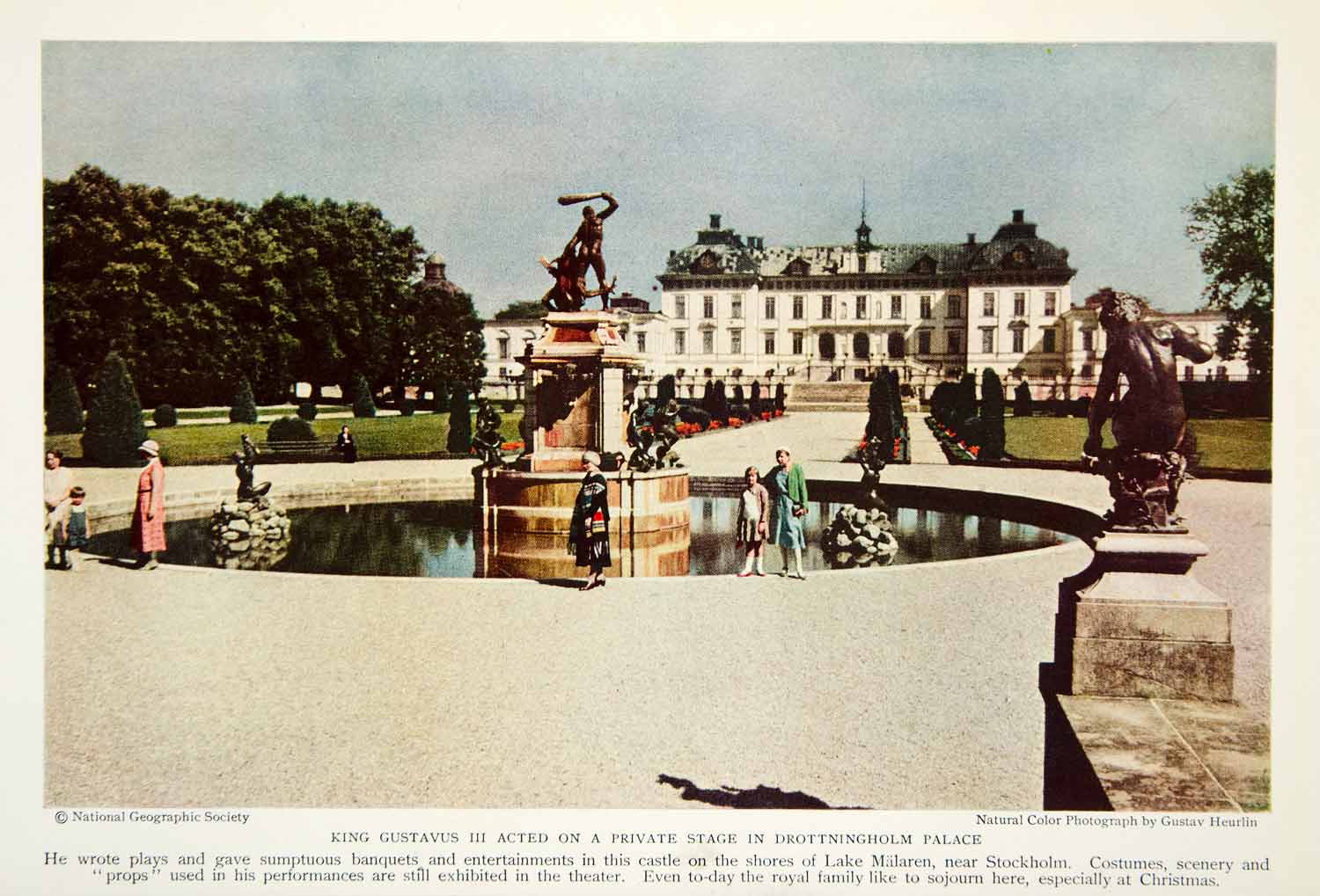 1934 Color Print Drottningholm Palace Stockholm Sweden Architecture Image NGMA6