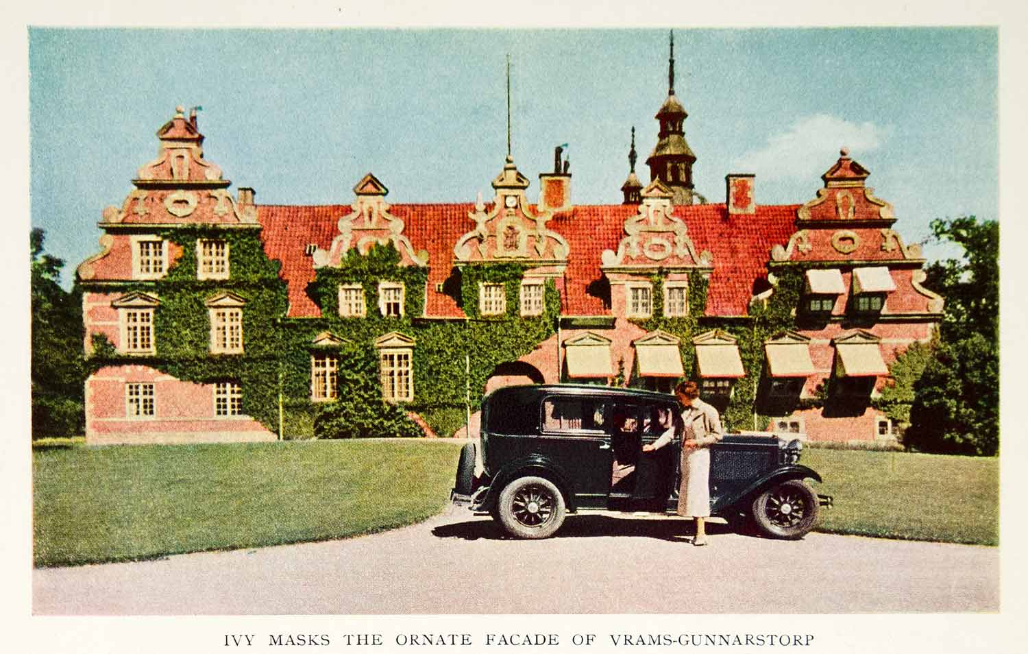 1934 Color Print Vrams Gunnarstorp Castle Sweden Architecture Historical NGMA6