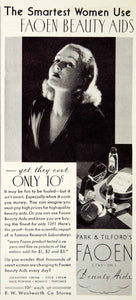 1934 Ad Faoen Beauty Aids Park Tilford Woolworth Cleansing Cream Face NMM1