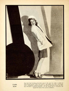 1930 Print Clara Gordon Bow Actress It Girl Sex Symbol Famous Fashion NMM1