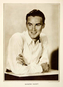 1931 Rotogravure Raymond Hackett Portrait Broadway Actor Famous Star NMM1