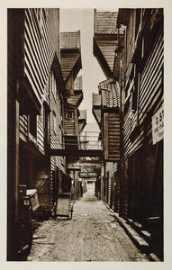 1931 Houses Bredsgarden Tyskebryggen Bergen Norway - ORIGINAL PHOTOGRAVURE NW1