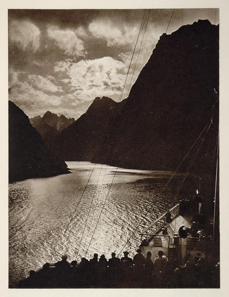 1931 Trollfjord Lofoten Norway Norge Fjord Photogravure - ORIGINAL NW1