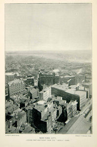 1893 Print New York City Panorama View Buildings Skyline Historic Image NY2A