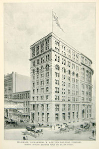 1893 Print Delaware Lackawanna & Western Railroad Building New York City NY2A