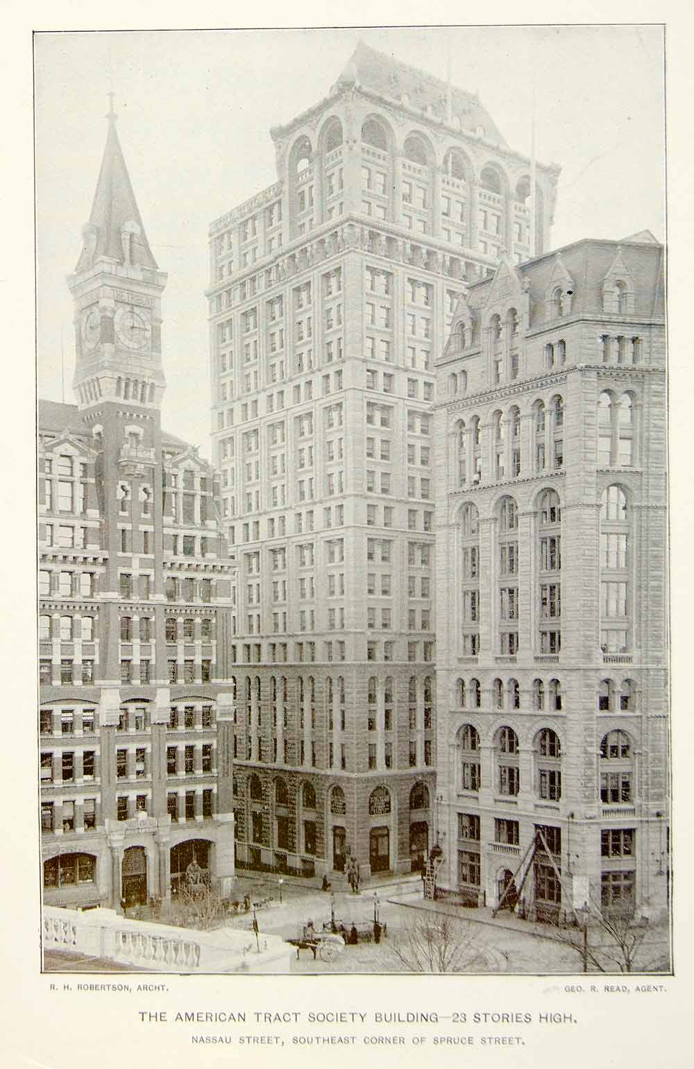 1893 Print American Tract Society Building 150 Nassau St NYC Historic Image NY2A