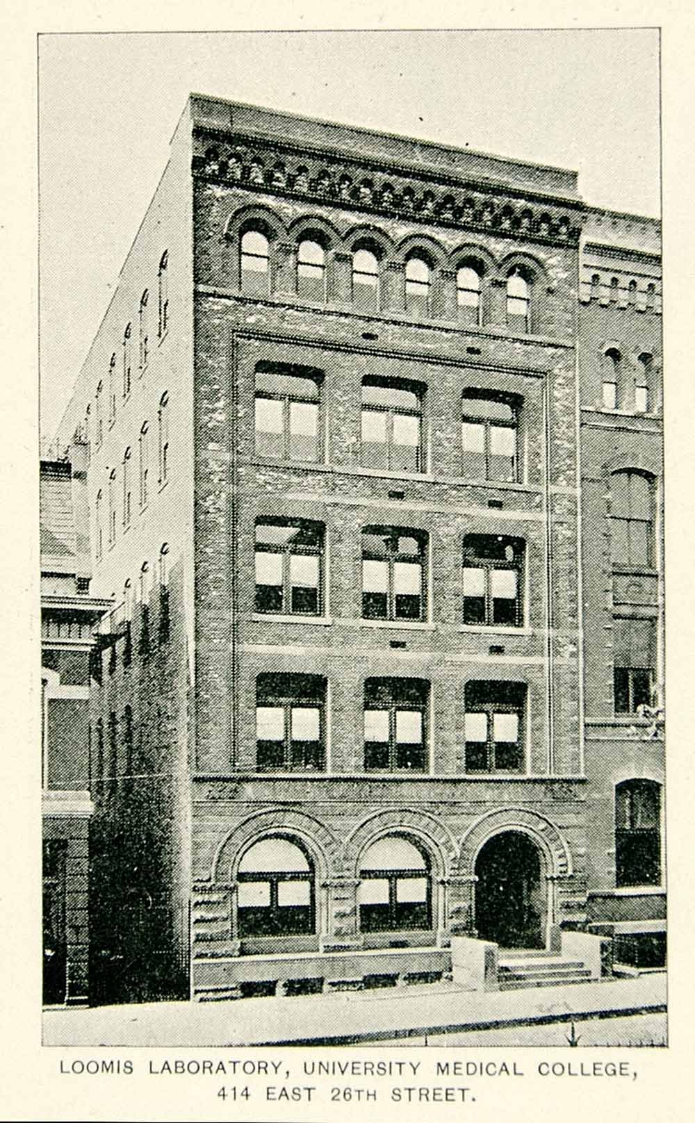 1893 Print Loomis Laboratory University Medical College E. 26th Street NYC NY2A