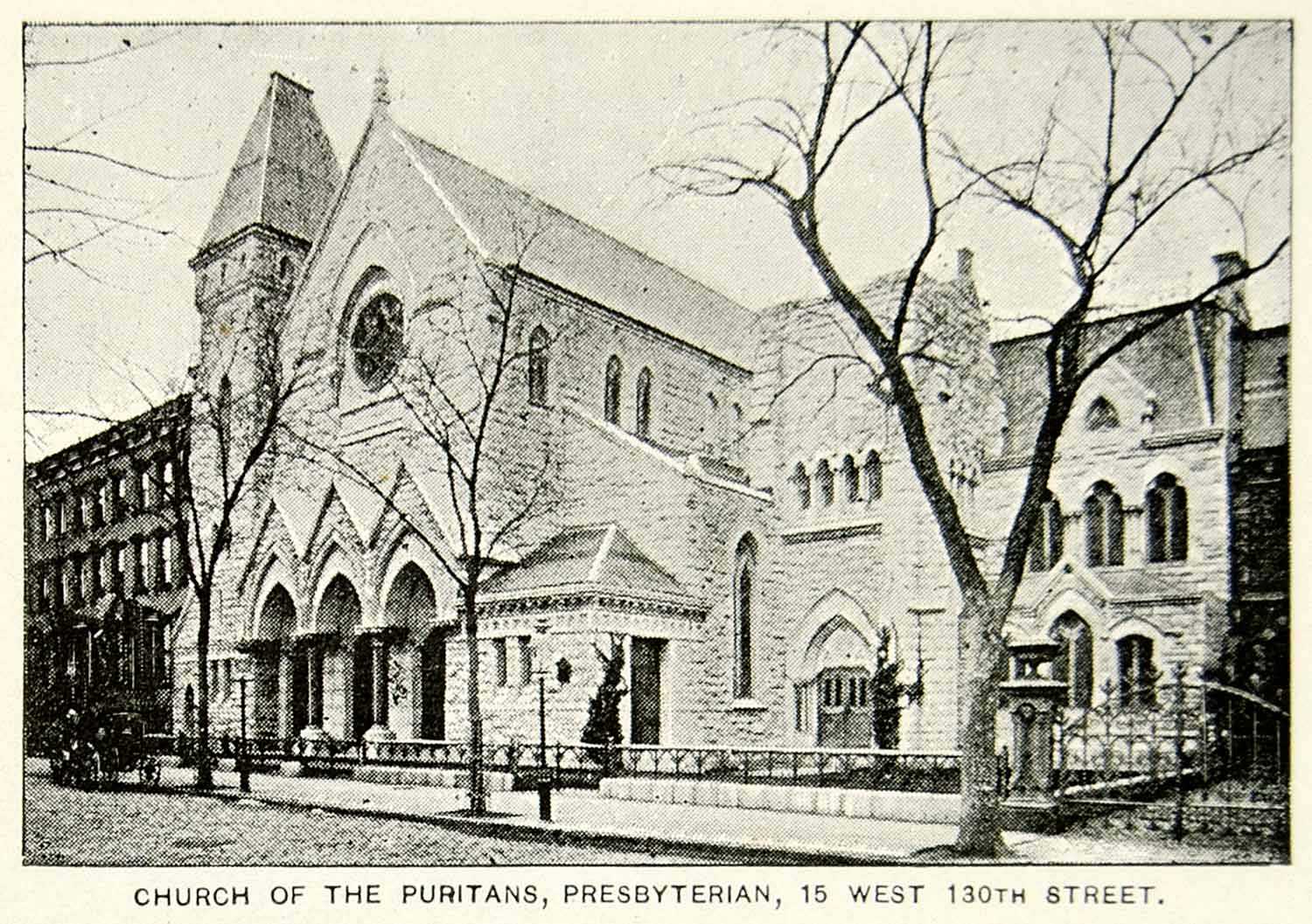 1893 Print Church of the Puritans Presbyterian 15 W 130th St. New York City NY2A