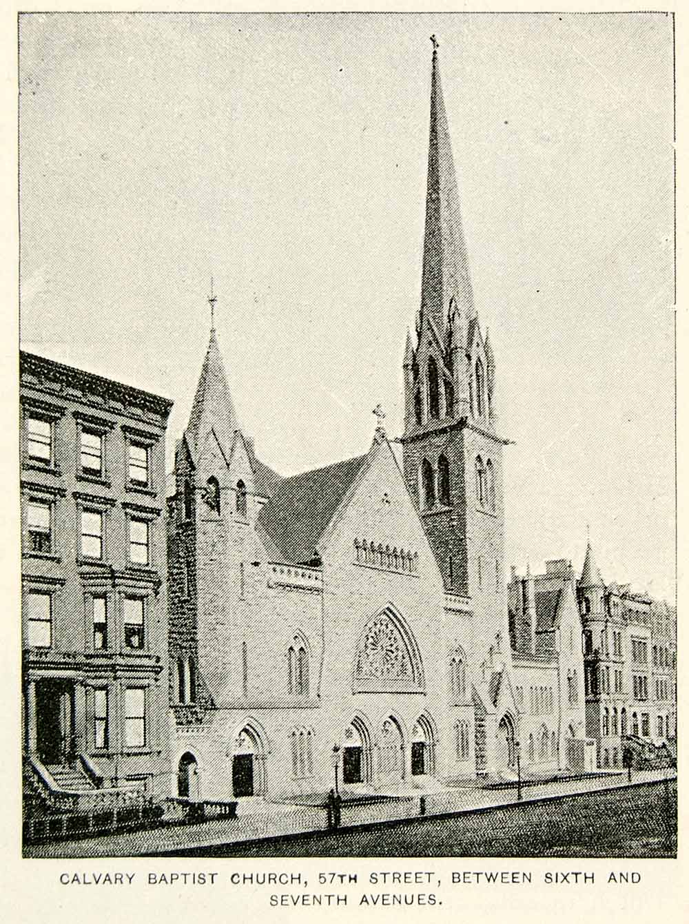 1893 Print Calvary Baptist Church Gothic 123 West 57th Street New York City NY2A