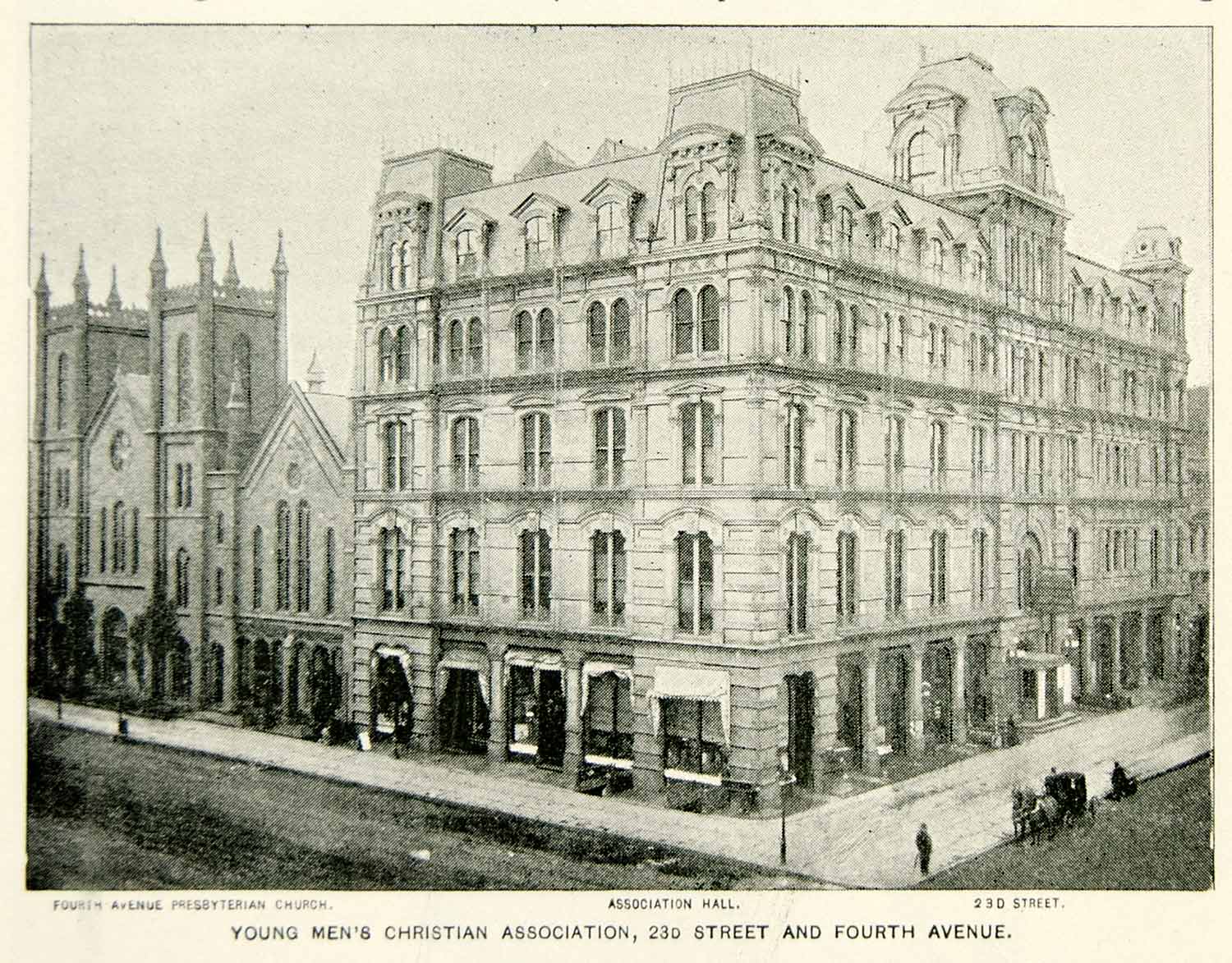 1893 Print Young Men's Christian Association YMCA Building 23rd Street NYC NY2A