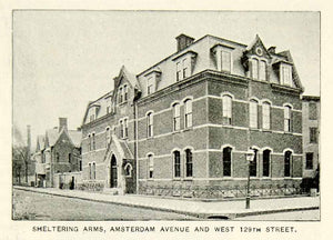 1893 Print Sheltering Arms Building Charity Amsterdam Avenue New York City NY2A
