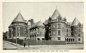 1893 Print New York Cancer Hospital 455 Central Park West Historic Image NY2A