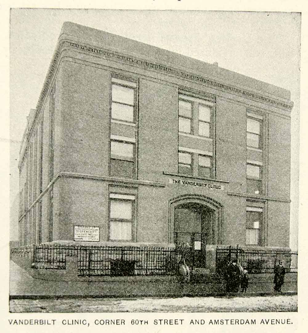1893 Print Vanderbilt Clinic Building 60th Street New York City Historic NY2A